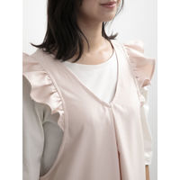 ウェーブ エプロン 肩フリルバッククロスエプロン COCOWALK スモークピンク 412201 1個（直送品）