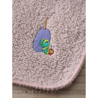 ウェーブ ミニタオル はらぺこあおむし 無撚糸 刺繍 20×20cm スモークピンク 438681 1個（直送品）