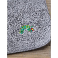 ウェーブ ミニタオル はらぺこあおむし 無撚糸 刺繍 20×20cm グレー 438682 1個（直送品）