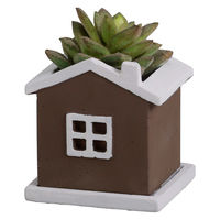 アビテ フラワーポット コティ スクエアポット S 植木鉢 ブラウン 457753 1個（直送品）