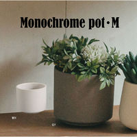 アビテ 植木鉢 モノクローム ポット M グレー 474919 1個（直送品）