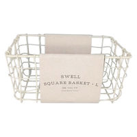 アビテ かご スウェル スクエアバスケット L 幅20×奥行15×高さ9cm アイボリー 477946 1個（直送品）