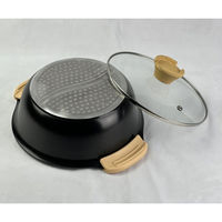 ユニカ 仕切り鍋 20cm IH対応 セラミック加工 二食鍋 ブラック 486083 1個（直送品）