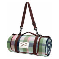 丸和貿易 レジャーシート オーセンティック チェック L 150×200cm コンパクト グリーン 489876 1個（直送品）