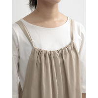 ウェーブ エプロン 無地 後ろリボンオールインワン COCOWALK ベージュ 412185 1個（直送品）