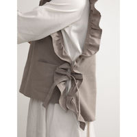 ウェーブ エプロン 無地 Linc 脇リボンベストエプロン グレージュ 422764 1個（直送品）