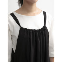 ウェーブ エプロン 無地 後ろリボンオールインワン COCOWALK ブラック 412186 1個（直送品）