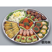 福助工業 オードブル容器 サークルトレー FP-3 シルバー(セット) 00102576 1ケース(200個(20個×10))（直送品）