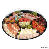 福助工業 オードブル容器 サークルトレー FP-5 黒(セット) 00431003 1ケース(120個(20個×6))（直送品）