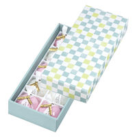 ヤマニパッケージ 和菓子容器 格子 そら色10ヶ入 トレー付 19-105SB 1ケース(200個)（直送品）