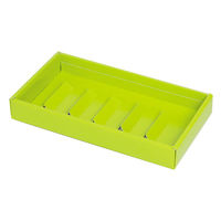 ヤマニパッケージ 菓子容器 クレールBOX ワイド グリーン 20-762GR 1ケース(100個(50個×2))（直送品）