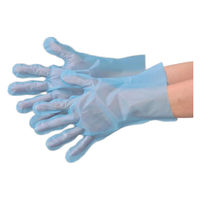 エブノ ポリ手袋 エブケアエンボス絞り袋入ブルー M 3053 1ケース(6000個(100個×60))（直送品）