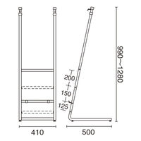 友屋 フロアースタンド パネルスタンド TPS-SLC 傾斜 クローム 32471*** 1ケース(1個)（直送品）