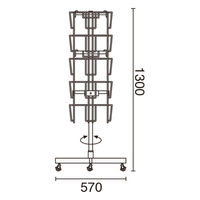 友屋 売場備品 A4 5段4面 回転カタログ入れ 50336*** 1ケース(1個)（直送品）