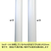 友屋 販促用品 のぼりポール 5m(φ25) 白 984 52518WHT 1ケース(1個)（直送品）