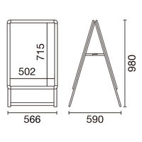 友屋 A型ボード グリップA B2両面ブラック GA-B2W 55666B2B 1ケース(1個)（直送品）