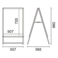 友屋 A型ボード スリムグリップA B2両面ロー シルバー屋内 60851B2S 1ケース(1個)（直送品）