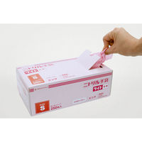 パックスタイル 使い捨て手袋 ニトリル手袋ライト粉無 S ピンク 00785251 1袋(250個)（直送品）