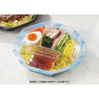リスパック 冷麺容器 バイオ ハチメン 206B 黒 PBNE062 1ケース(600個(100個×6))（直送品）