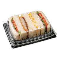 リスパック サンドイッチ容器 バイオ リバサンド 3BR 白 PRVB163 1ケース(900個(50個×18))（直送品）