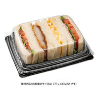 リスパック サンドイッチ容器 バイオ リバサンド 2BR 黒 PRVB102 1ケース(1200個(50個×24))（直送品）