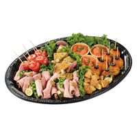 中央化学 オードブル容器 HSプラッター470BK(L)(120) 00813967 1ケース(120個(20個×6))（直送品）