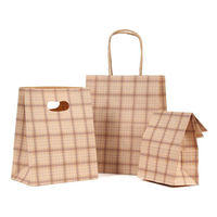 パックタケヤマ 紙手提袋 HV20 トリコロールチェック XZT68029 1ケース(200個(50個×4))（直送品）