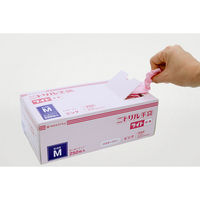 パックスタイル 使い捨て手袋 ニトリル手袋ライト粉無 M ピンク 00785252 1袋(250個)（直送品）