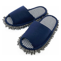 【スリッパ】オクムラ お掃除モップスリッパ外縫い Ｍ ネイビー 1足（直送品）