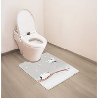 ニーズ かわいいシマエナガの洗えるトイレマット 1-00383-001 1枚（直送品）