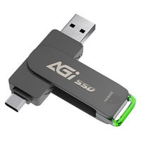 プリンストン AGI デュアルコネクタ搭載ポータブルSSD AGI1T0G33ED138P-CB 1個（直送品）