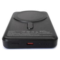 エアージェイ 準個体モバイルバッテリー マグネットワイヤレス充電対応9700mAh MB-SS9700MG BK 1台（直送品）