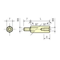 廣杉計器 ステンレス スペーサー(六角) BSU-490 1セット(50個)（直送品）
