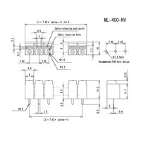 サトーパーツ 貫通型スクリューレス端子台 250Vー7A 4極 ML-400-NV-4P 1個 63-3169-15（直送品）