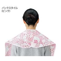 マツハシ 食事用エプロン ブルー花柄 0-5213-12 1枚（直送品）