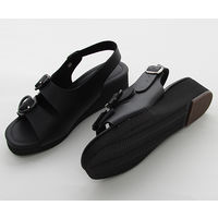 ティティメディカル ハート2バックルサンダル ブラック S(21.5~22.0cm) 12471 1足 62-9235-62（直送品）