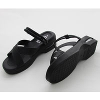 ティティメディカル ハートクロスベルトエアーソールサンダル ブラック S(21.5~22.0cm) 16131 1足 62-9235-30（直送品）