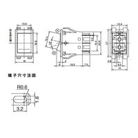 NKKスイッチズ 全モールドロッカスイッチ 黒 2極双投 ONーON はんだ端子 JW-M22RKK 1個 63-3149-08（直送品）