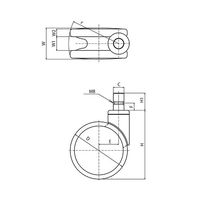 岡本工機 医療機器用デザインキャスター 双輪φ150 自在 3.SGA.DQB 1個 64-3771-90（直送品）