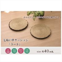 イケヒコ コート い草クッション マチ付 400×400mm ブラウン 1140530060404 1セット(2個入)（直送品）