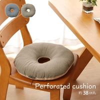 イケヒコ レイク 穴あきクッション 380×380mm ブラウン 9165569 1個（直送品）