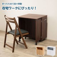 【軒先渡し】萩原 折りたたみワゴン 幅625×奥行610×高さ710mm ホワイト RW-1026WH 1台（直送品）