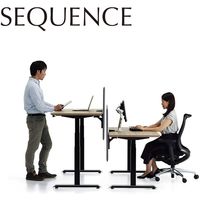 【組立設置込】コクヨ 電動昇降デスク シークエンス 舟底エッジ 幅1750×奥行675×高さ1290mm Lナチュラル×ブラック 1台（直送品）