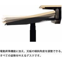 【組立設置込】コクヨ 電動昇降デスク シークエンスチルト 幅1150×奥行675×高さ1290mm Lナチュラル×ブラック 1台（直送品）