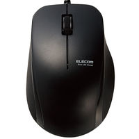 マウス 有線マウス 3ボタン ブルーLED 抗菌仕様 Mサイズ ブラック M-BL27UBKBK エレコム 1個（直送品）