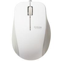 マウス 有線マウス 3ボタン ブルーLED 抗菌仕様 Mサイズ ホワイト M-BL27UBKWH エレコム 1個