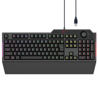 ゲーミングキーボード 有線 メンブレン フル リストレスト付 ボリュームダイヤル ブラック TK-G02UMBK エレコム 1個