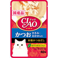 いなば CIAO チャオ 猫 かつお ささみ・おかか入り 国産 40g 16袋 キャットフード パウチ