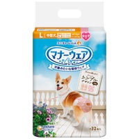 マナーウェア 女の子用 Lサイズ ドット・チェック 32枚 8袋 ペット用 ユニ・チャーム