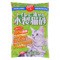 トイレに流せる 木製 猫砂 ひのき入 大粒 6L 6袋 常陸化工